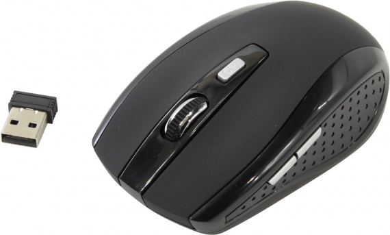 Мышь беспроводная Оклик 455MW USB, 1600 dpi, до 10 м, д/ноутбука, черный